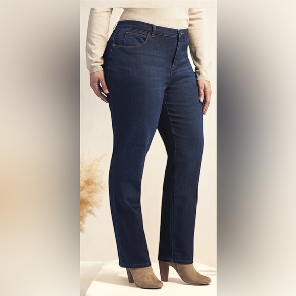 Lee Stretch Relaxed Fit Straight Leg Mid Rise Plus Size Jeans 16 Tall/Long - Picture 1 of 10